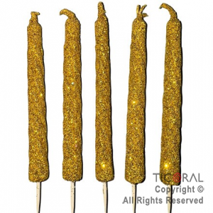VELA VELON ESPIRAL GIBRE DE 10 CM ORO (Pack x 5)